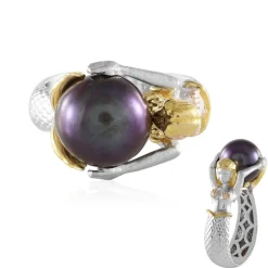 Mystik-Süßwasserzuchtperlen-Silberring (Gems en Vogue)