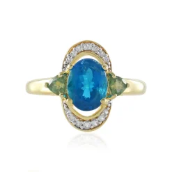 Neonblauer Apatit-Silberring