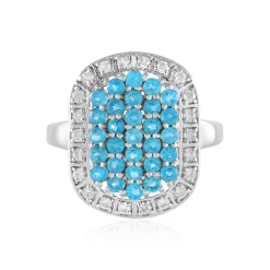 Neonblauer Apatit-Silberring