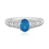Neonblauer Apatit-Silberring