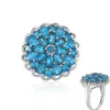 Neonblauer Apatit-Silberring