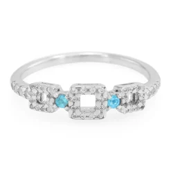 Neonblauer Apatit-Silberring