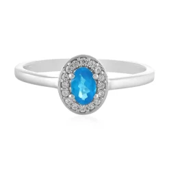 Neonblauer Apatit-Silberring