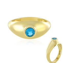 Neonblauer Apatit-Silberring