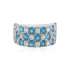 Neonblauer Apatit-Silberring