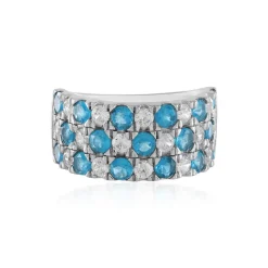 Neonblauer Apatit-Silberring