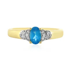 Neonblauer Apatit-Silberring