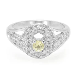 Neongelber Danburit-Silberring