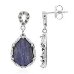 Nepalesischer Kyanit-Silberohrringe (Annette classic)