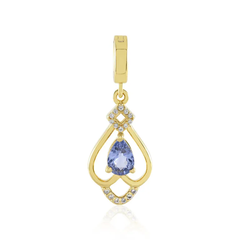 Nicht erhitzter Blauer Ceylon-Saphir-Silberanhänger