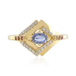 Nicht erhitzter Blauer Ceylon-Saphir-Silberring