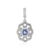 Nicht erhitzter Blauer Ceylon-Saphir-Silberanhänger