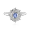 Nicht erhitzter Blauer Ceylon-Saphir-Silberring
