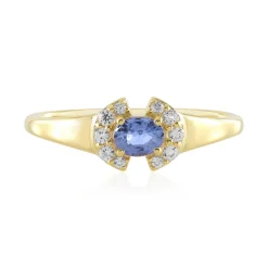 Nicht erhitzter Blauer Ceylon-Saphir-Silberring