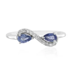 Nicht erhitzter Blauer Ceylon-Saphir-Silberring