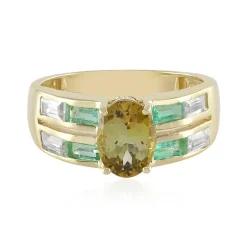 Nicht erhitzter Gelber Tansanit-Goldring (Adela Gold)