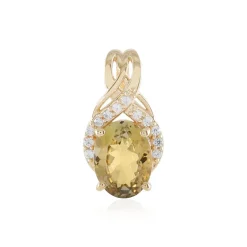 Nicht erhitzter Gelber Tansanit-Silberanhänger