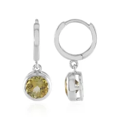 Nicht erhitzter Gelber Tansanit-Silberohrringe