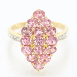 Nicht erhitzter Padparadscha-Saphir-Goldring (AMAYANI)