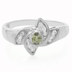 Nicht erhitzter Pfauen-Saphir-Silberring