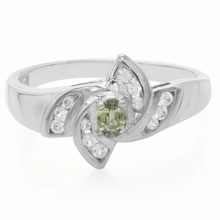 Nicht erhitzter Pfauen-Saphir-Silberring