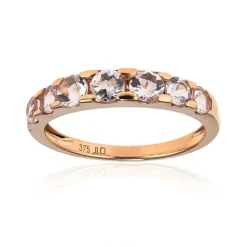 Nicht erhitzter Pinkfarbener Beryll-Goldring