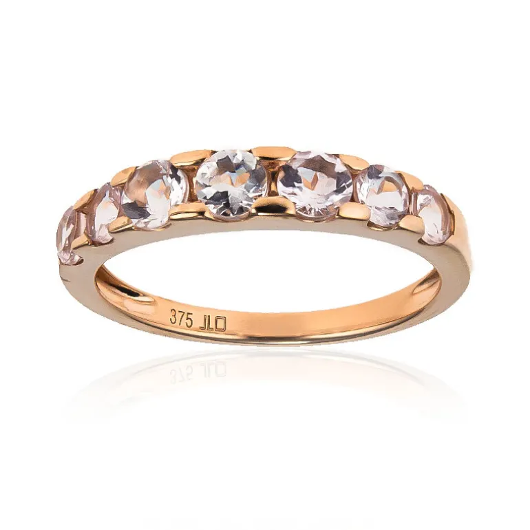 Nicht erhitzter Pinkfarbener Beryll-Goldring