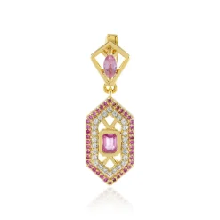 Nicht erhitzter Pinkfarbener Ceylon-Saphir-Silberanhänger