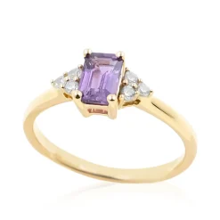 Nicht erhitzter Purpurfarbener Ceylon-Saphir-Goldring