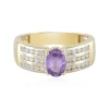 Nicht erhitzter Purpurfarbener Ceylon-Saphir-Goldring (Adela Gold)