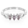 Nicht erhitzter Purpurfarbener Ceylon-Saphir-Silberring