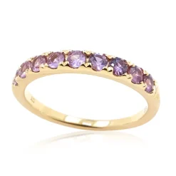 Nicht erhitzter Purpurfarbener Ceylon-Saphir-Goldring