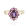 Nicht erhitzter Purpurfarbener Ceylon-Saphir-Goldring