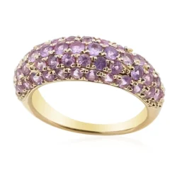 Nicht erhitzter Purpurfarbener Ceylon-Saphir-Goldring