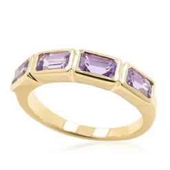 Nicht erhitzter Purpurfarbener Ceylon-Saphir-Goldring