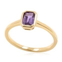 Nicht erhitzter Purpurfarbener Ceylon-Saphir-Goldring