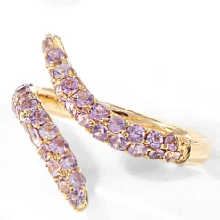 Nicht erhitzter Purpurfarbener Ceylon-Saphir-Goldring