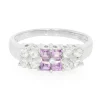Nicht erhitzter Purpurfarbener Ceylon-Saphir-Silberring