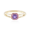 Nicht erhitzter Purpurfarbener Ceylon-Saphir-Goldring