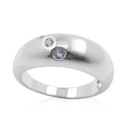 Nicht erhitzter Purpurfarbener Ceylon-Saphir-Silberring