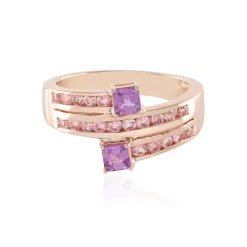 Nicht erhitzter Purpurfarbener Ceylon-Saphir-Silberring (Adela Silber)