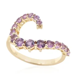 Nicht erhitzter Purpurfarbener Ceylon-Saphir-Goldring