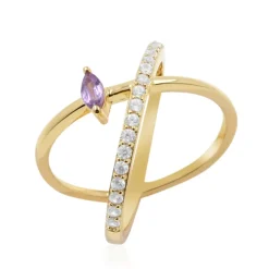 Nicht erhitzter Purpurfarbener Ceylon-Saphir-Silberring