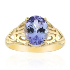 Nicht erhitzter Tansanit-Goldring