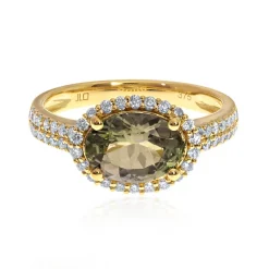 Nicht erhitzter Tansanit-Goldring