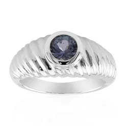 Nicht erhitzter Tansanit-Silberring (Pallanova)