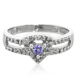 Nicht erhitzter Tansanit-Silberring