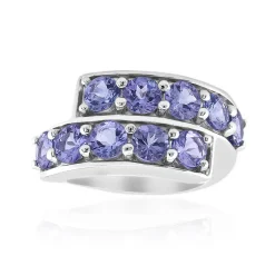 Nicht erhitzter Tansanit-Silberring