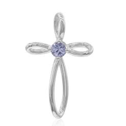 Nicht erhitzter Tansanit-Silberanhänger
