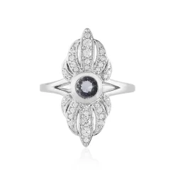 Nicht erhitzter Tansanit-Silberring